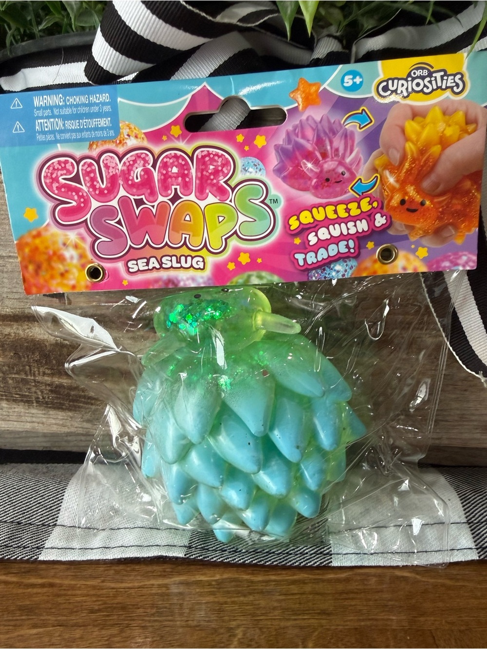 Sugar Swaps Sea Slug Kids Squishy Toy - Green Blue